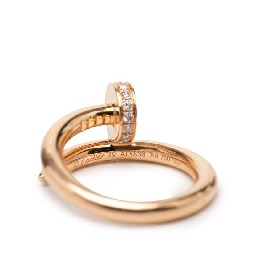 Cartier 18K Rose Gold Classic Juste Un Clou Diamond Ring Gold Rose Gold Very good condition - Box View