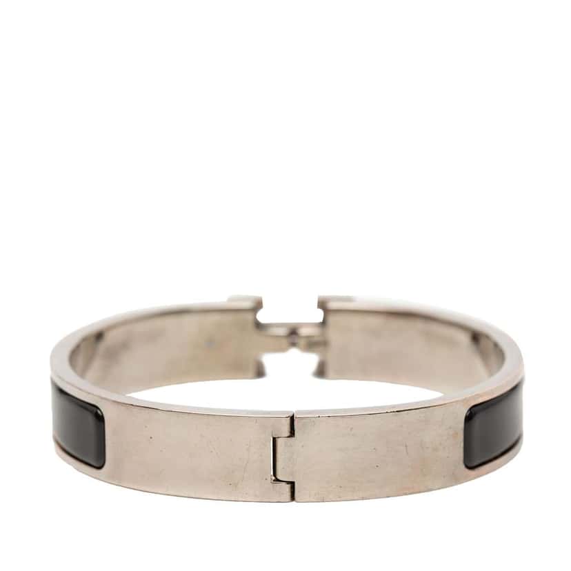 Hermès Narrow Enamel Clic H Bracelet PM Black Very good condition - Inside View