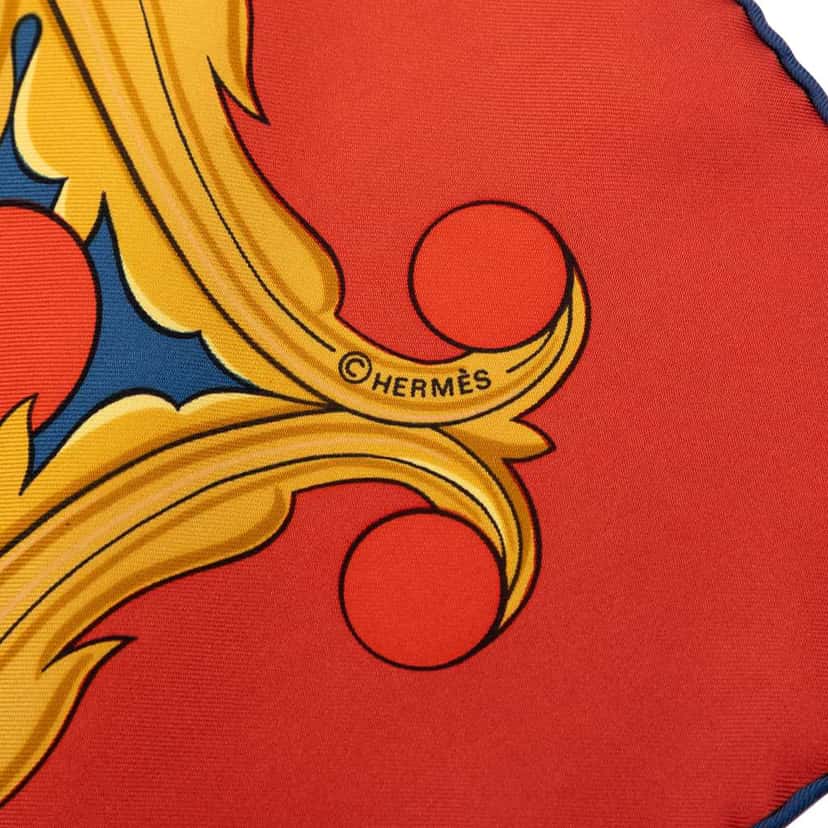 Hermès Animaux Solaires Silk Scarf 90 Red Silk Very good condition - Box View