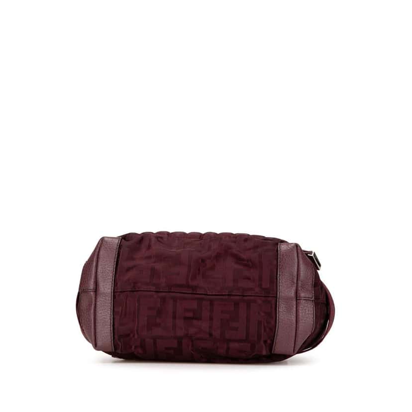 Fendi Zucca Nylon Zip Code Handbag Red Good condition - Inside View