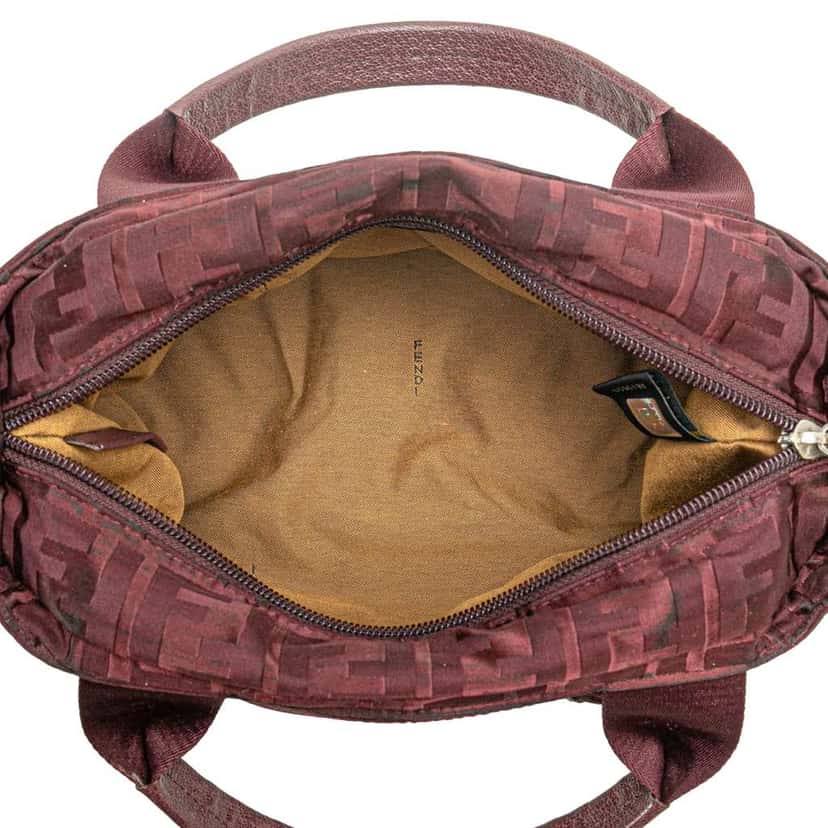 Fendi Zucca Nylon Zip Code Handbag Red Good condition - Model View