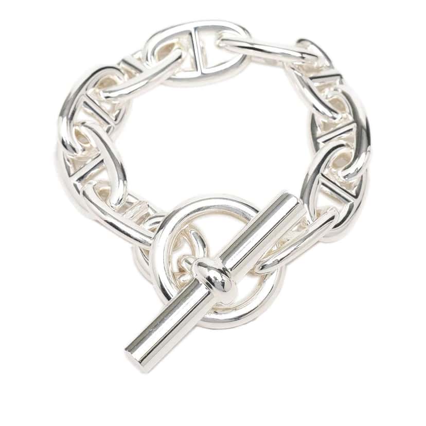 Hermès Sterling Silver Chaine D Ancre Bracelet GM Silver Silver Very good condition - Front View