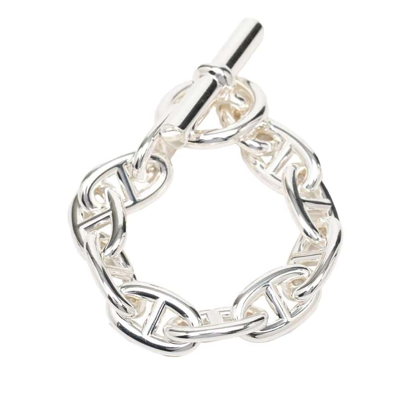 Hermès Sterling Silver Chaine D Ancre Bracelet GM Silver Silver Very good condition - Back View