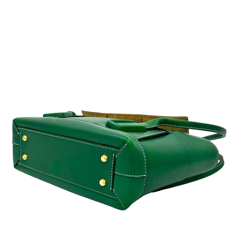 Bottega Veneta Small Calfskin Maxi Intrecciato Arco Satchel Green Leather Very good condition - Inside View