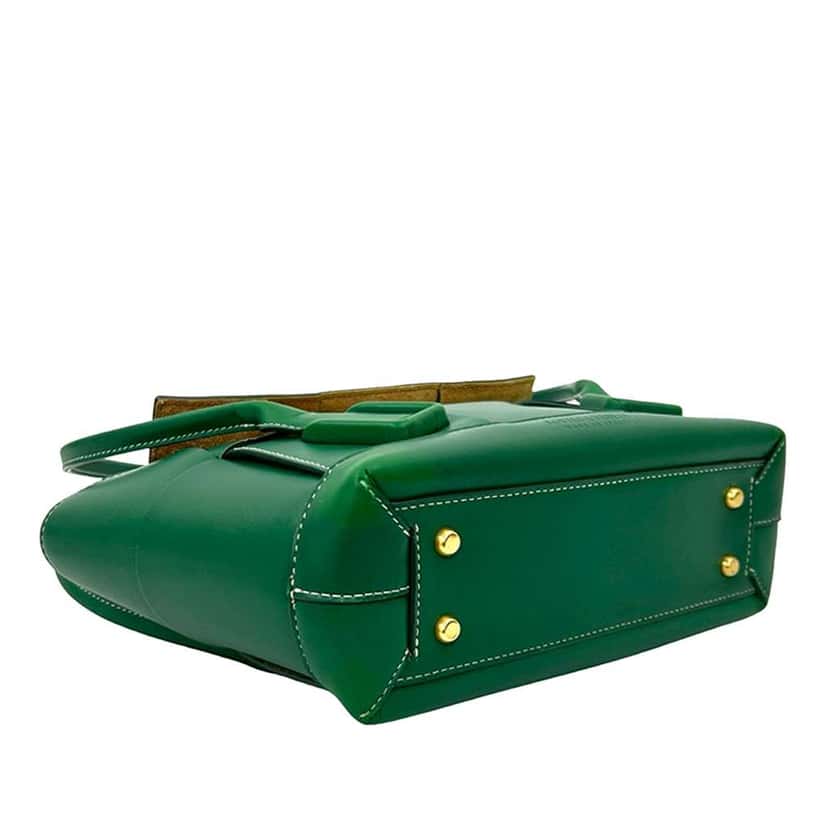 Bottega Veneta Small Calfskin Maxi Intrecciato Arco Satchel Green Leather Very good condition - Model View