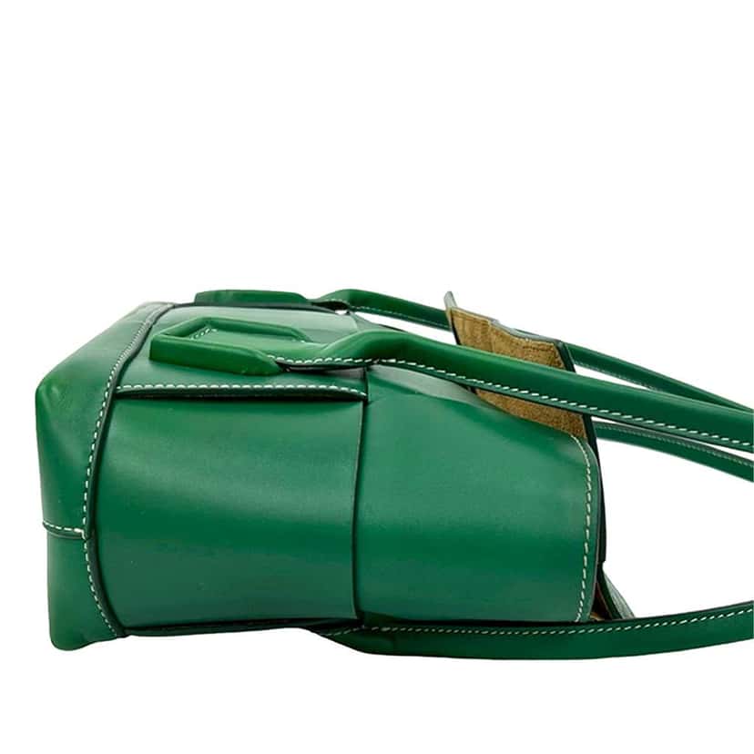 Bottega Veneta Small Calfskin Maxi Intrecciato Arco Satchel Green Leather Very good condition - Box View