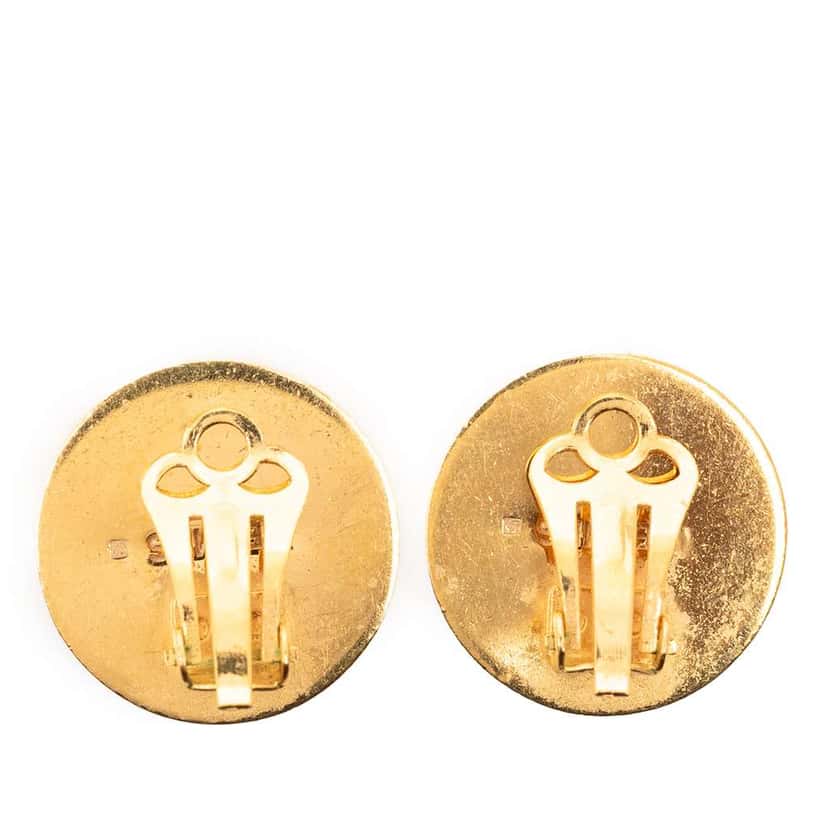 Hermès Enamel Clip On Earrings Red Very good condition - Back View
