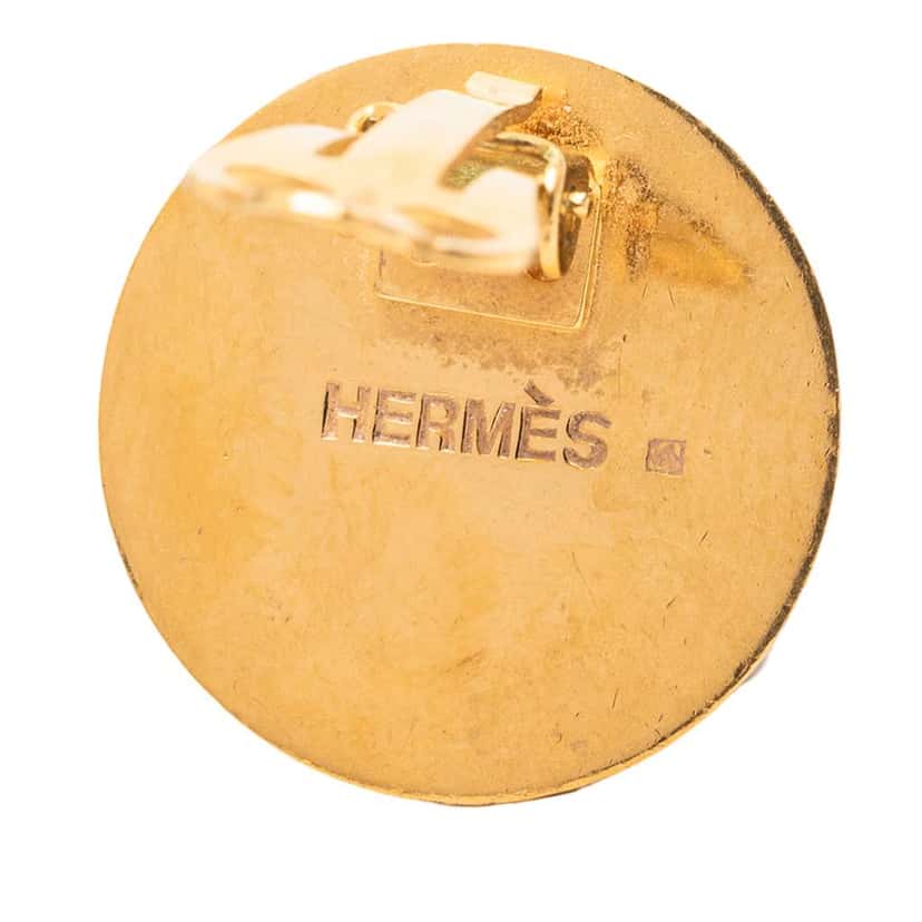 Hermès Enamel Clip On Earrings Red Very good condition - Inside View