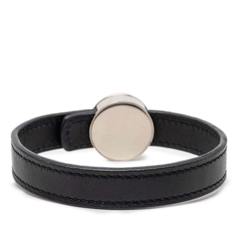 Hermès Swift Clou de Selle Looping Bracelet Black Leather Very good condition - Inside View
