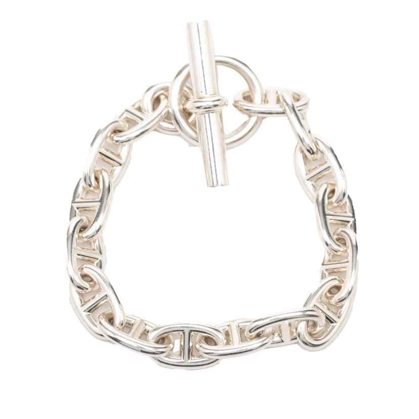 Hermès Sterling Silver Chaine d'ancre Bracelet MM Silver Silver Very good condition - Front View