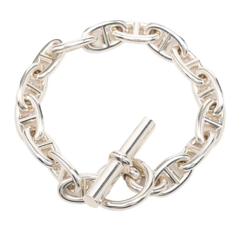 Hermès Sterling Silver Chaine d'ancre Bracelet MM Silver Silver Very good condition - Inside View