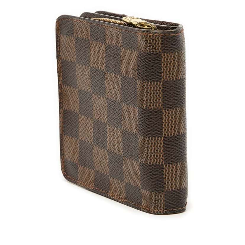 Louis Vuitton Damier Ebene Compact Zip Wallet Brown Very good condition - Back View