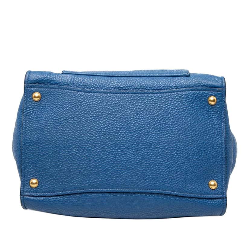 Prada Vitello Daino Front Pocket Open Convertible Tote Blue Leather Very good condition - Inside View