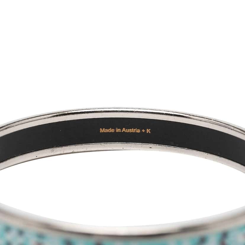 Hermès Narrow Flower Petal Enamel Bangle 62 Blue Very good condition - Box View