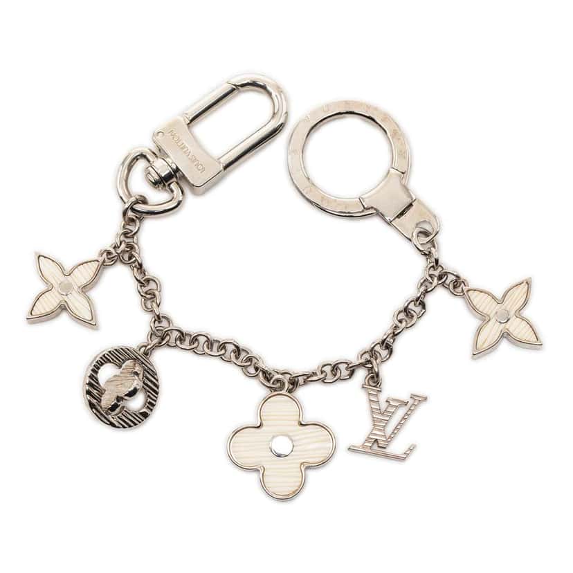 Louis Vuitton Plated Fleur D Epi Bag Charm Silver Brass Very good condition - Front View