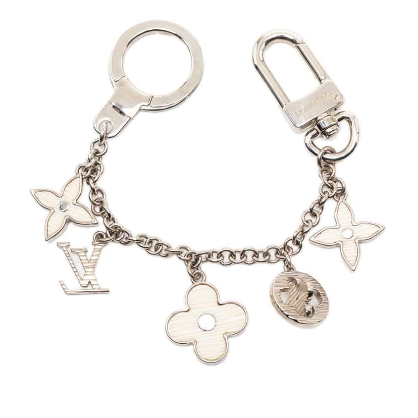 Louis Vuitton Plated Fleur D Epi Bag Charm Silver Brass Very good condition - Back View