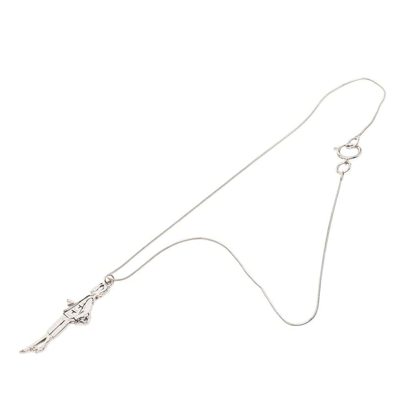 Chanel Silver Plated Mademoiselle Pendant Necklace Silver Metal Very good condition - Front View