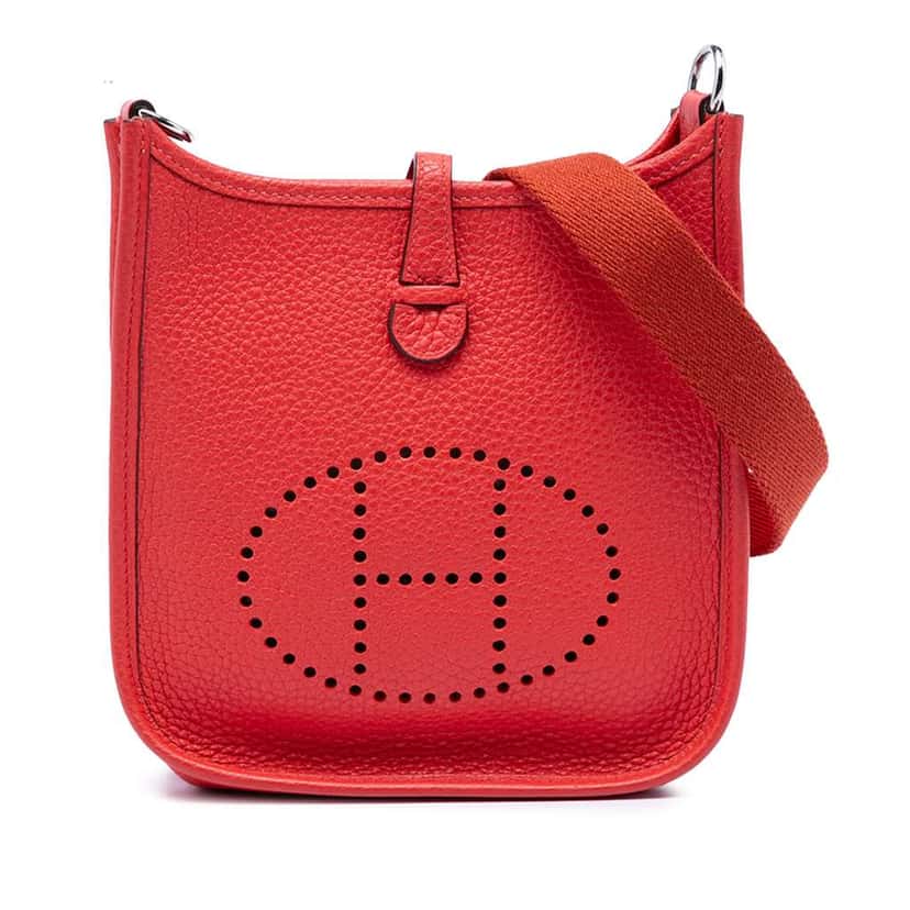 Hermès Clemence Evelyne I TPM Red Leather Very good condition - Front View