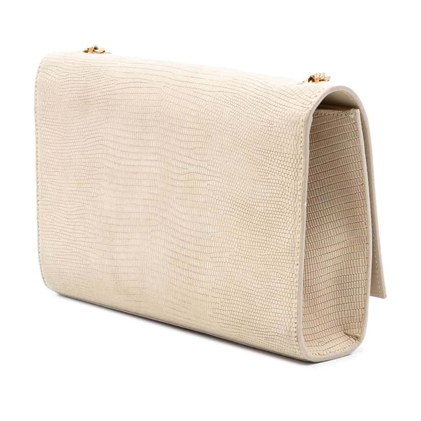 Saint Laurent Medium Embossed Nubuck Monogram Kate Crossbody Brown Leather Very good condition - Back View
