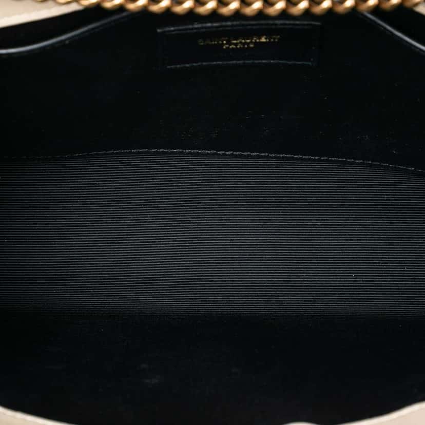 Saint Laurent Medium Embossed Nubuck Monogram Kate Crossbody Brown Leather Very good condition - Model View