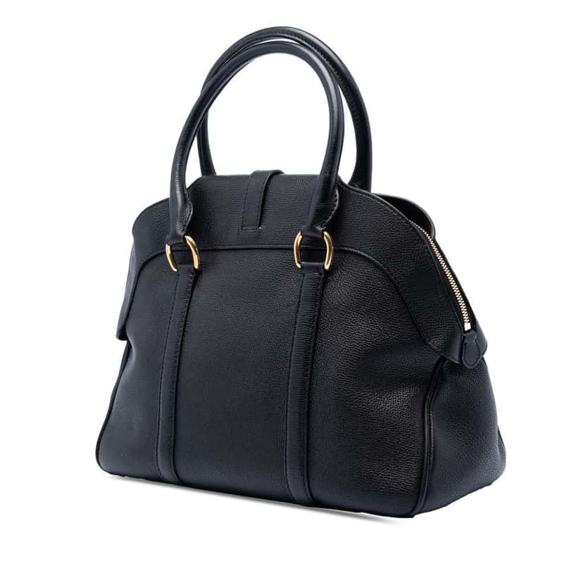 Burberry Medium Leather Milverton Satchel Black Leather Very good condition - Back View