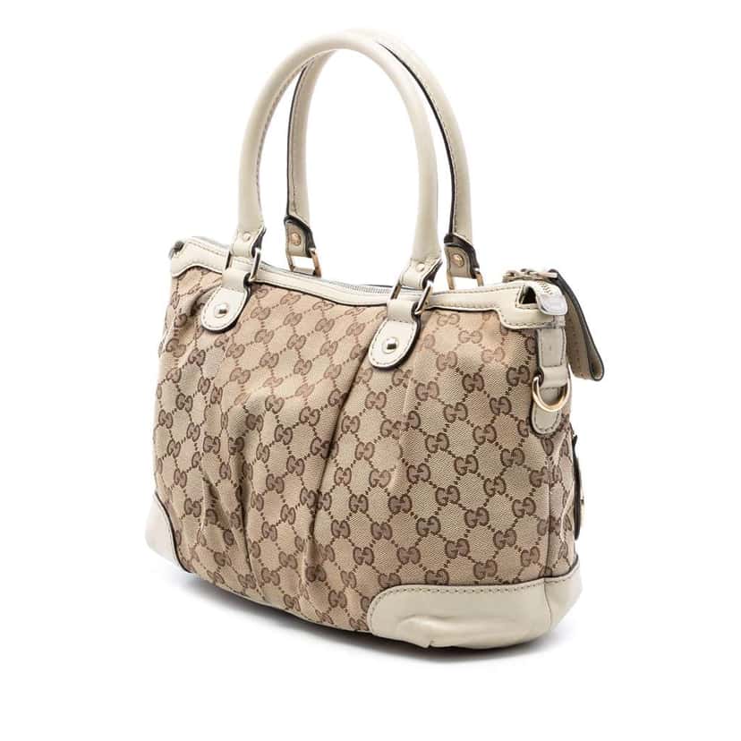 Gucci GG Canvas Sukey Satchel Beige Canvas Very good condition - Back View