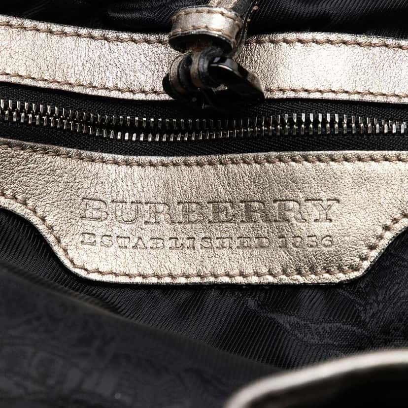 Burberry Metallic Woven Leather Tote Gold Leather Very good condition - Box View