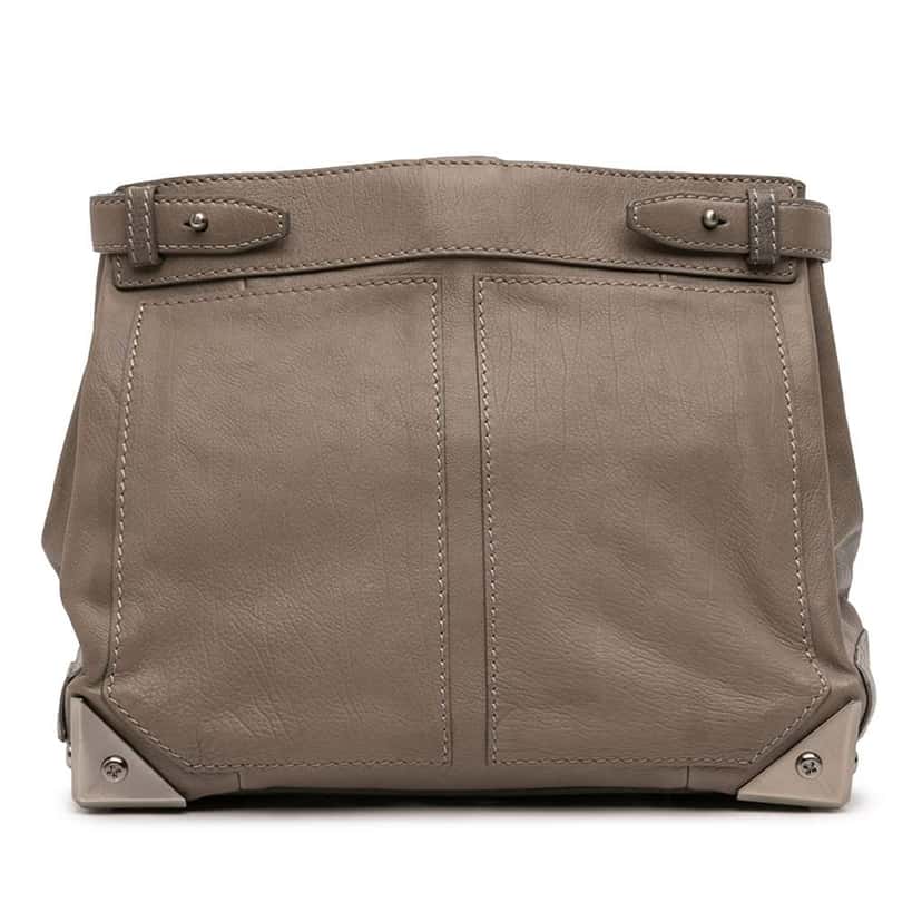 Alexander Wang Leather Fold Over Trunk Adele Clutch Brown Leather Very good condition - Front View