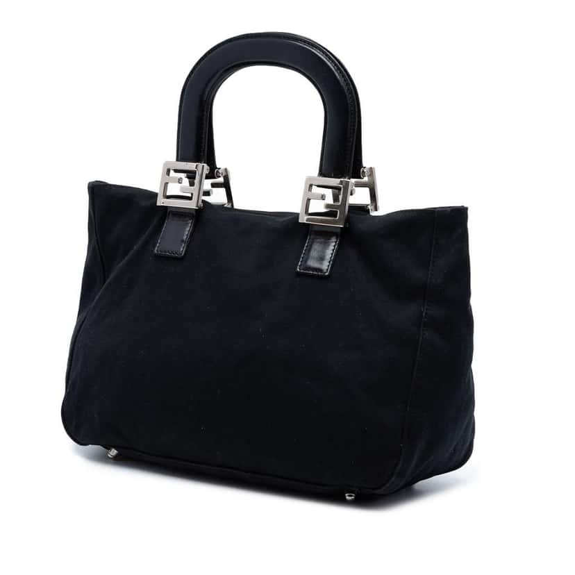 Fendi Jersey Handbag Black Cotton Very good condition - Back View