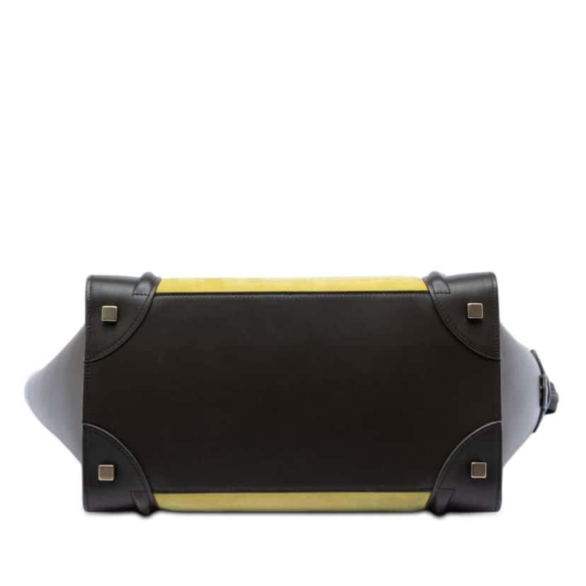 Celine Mini Tricolor Nubuck and Smooth Calfskin Luggage Tote Yellow Leather Very good condition - Inside View