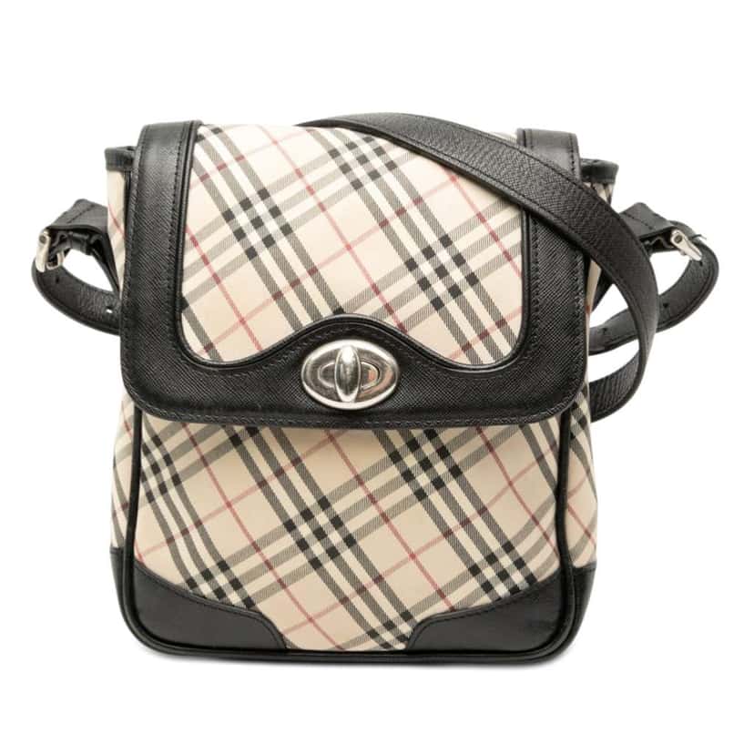 Burberry Nova Check Canvas Crossbody Beige Canvas Very good condition - Front View