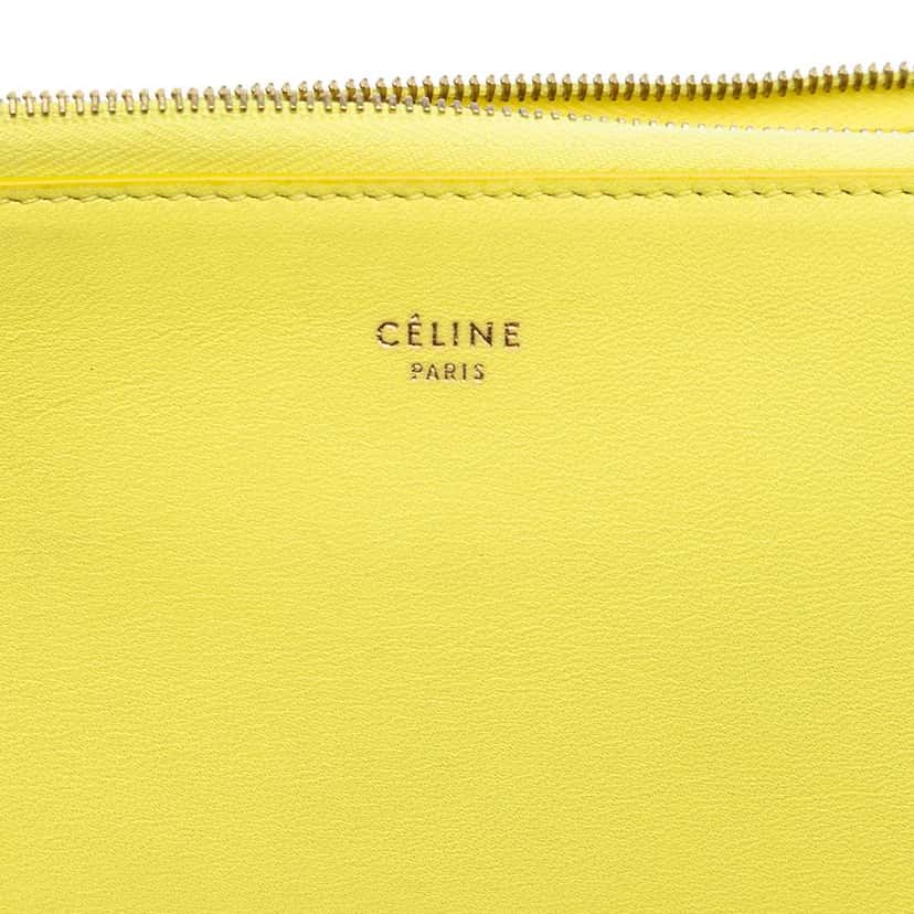 Celine Bicolor Leather Solo Clutch Yellow Leather Very good condition - Box View