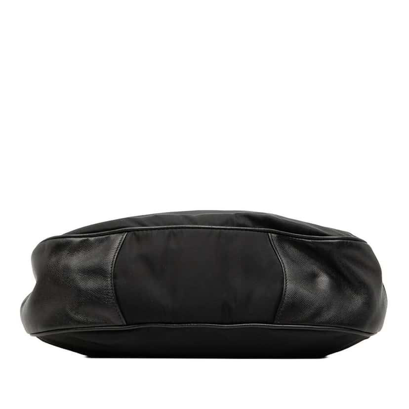 Prada Saffiano Trimmed Tessuto Shoulder Bag Black Very good condition - Inside View