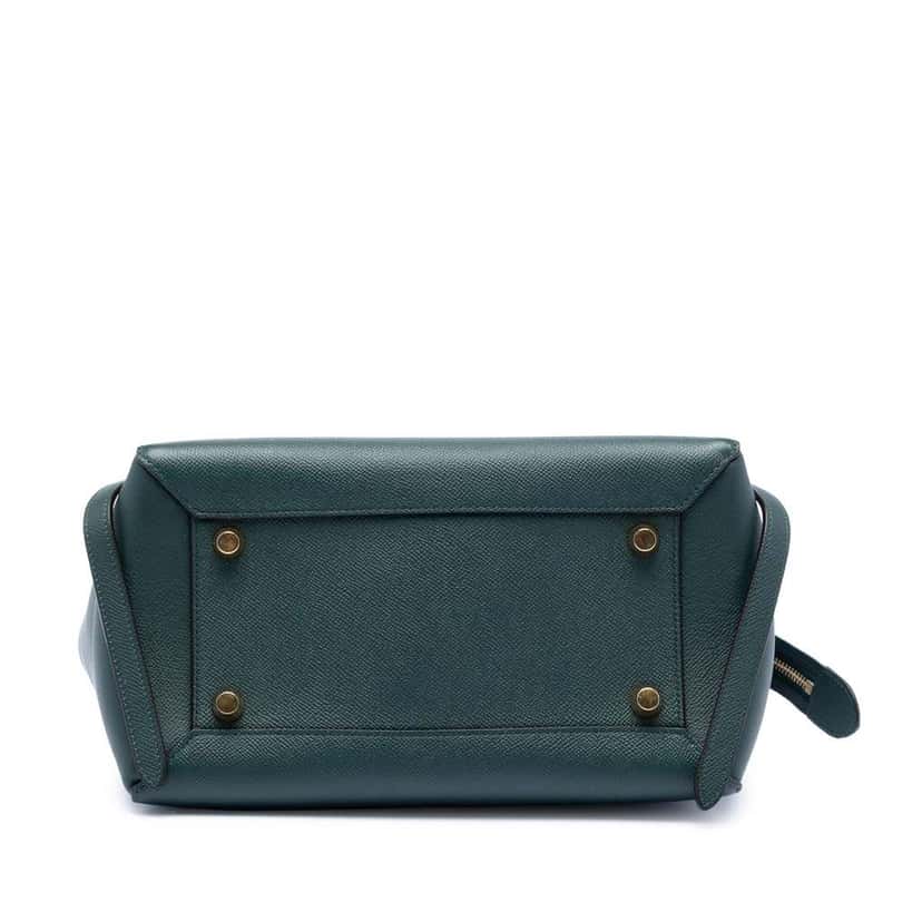 Celine Mini Grained Calfskin Belt Bag Green Leather Very good condition - Inside View