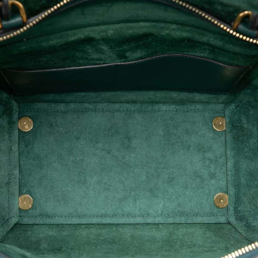 Celine Mini Grained Calfskin Belt Bag Green Leather Very good condition - Model View