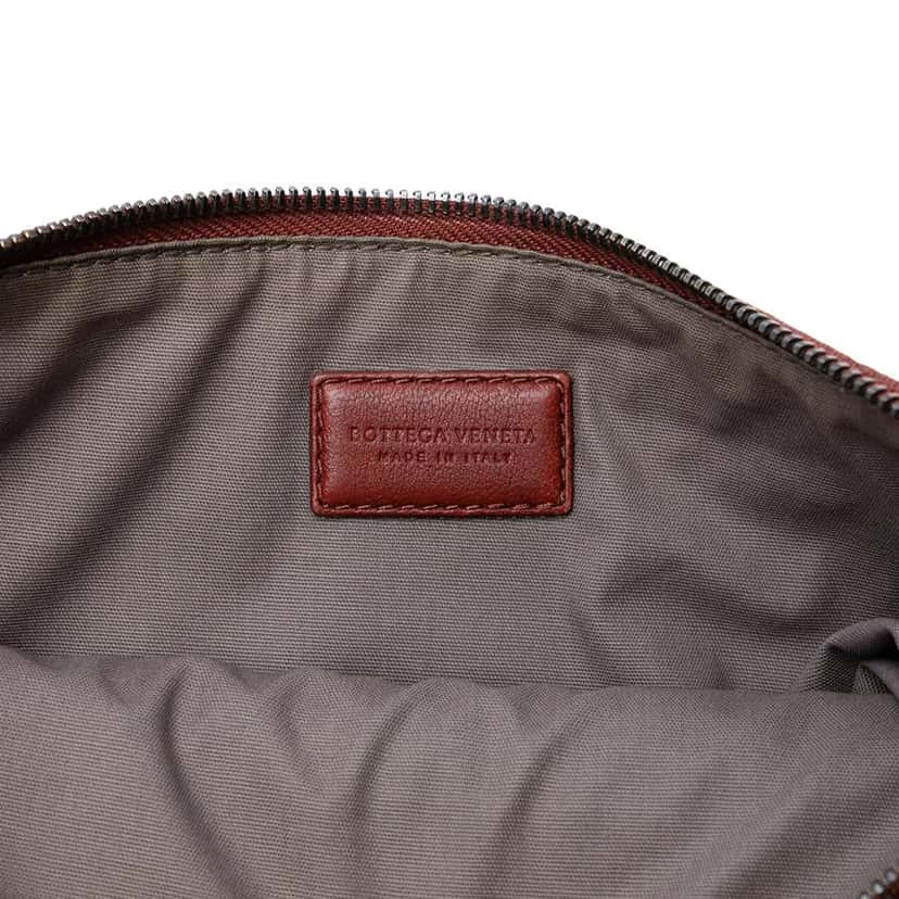 Bottega Veneta Tricolor Nappa Intrecciato Clutch Red Leather Very good condition - Box View