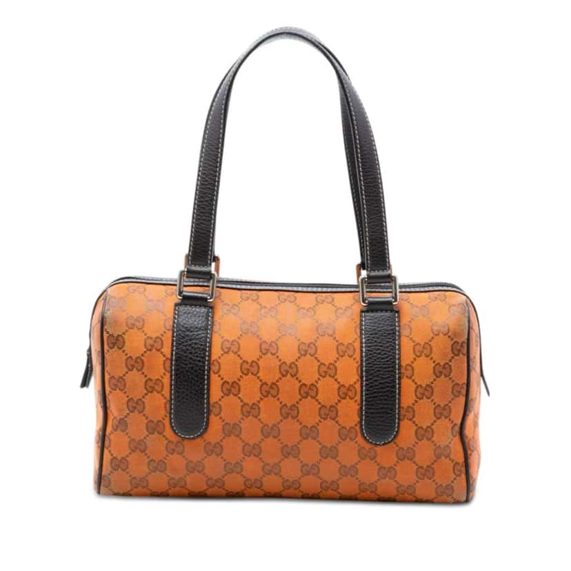 Gucci GG Canvas Boston Bag Orange Canvas Very good condition - Front View