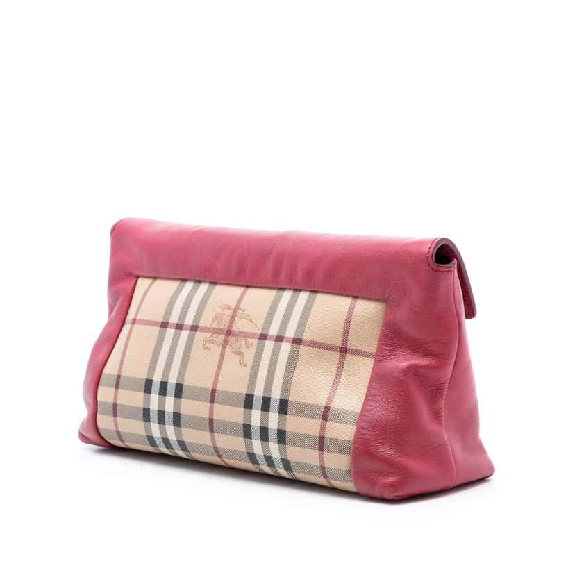 Burberry Haymarket Check Coated Canvas Leah Crossbody Beige Canvas Very good condition - Back View
