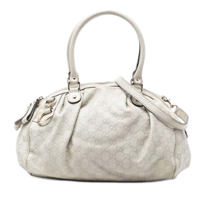 Gucci Guccissima Sukey Satchel White Leather Very good condition - Front View