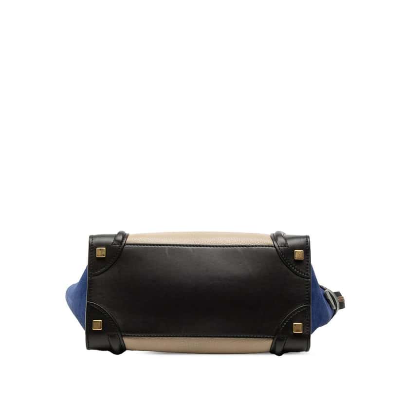 Celine Micro Tricolor Calfskin and Suede Luggage Tote Beige Leather Very good condition - Inside View