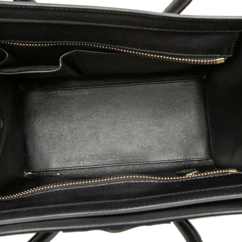 Celine Micro Tricolor Calfskin and Suede Luggage Tote Beige Leather Very good condition - Model View