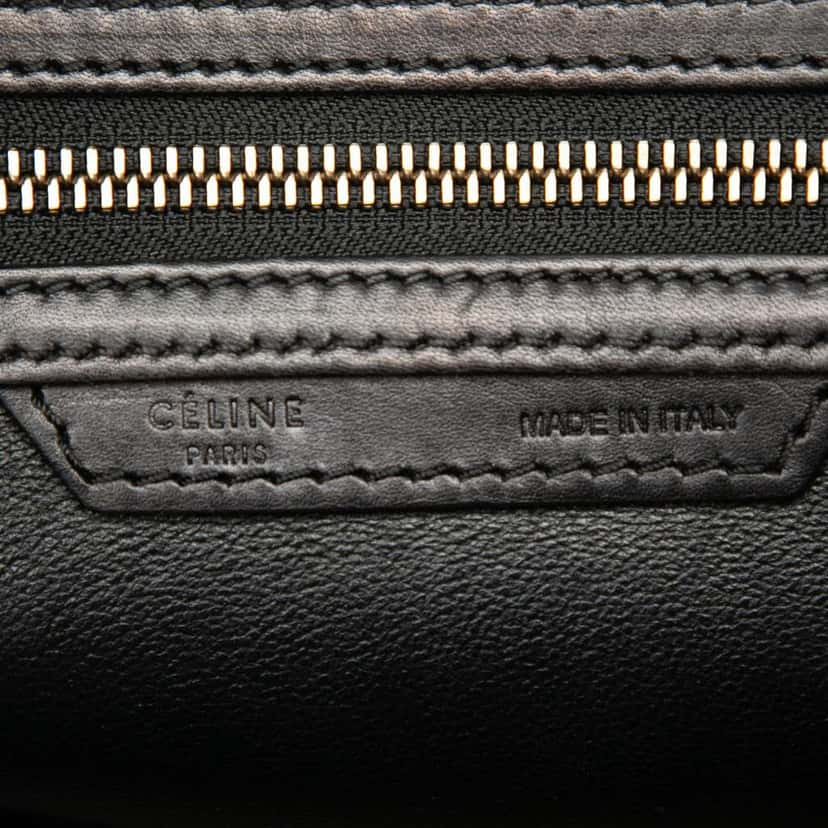 Celine Micro Tricolor Calfskin and Suede Luggage Tote Beige Leather Very good condition - Box View