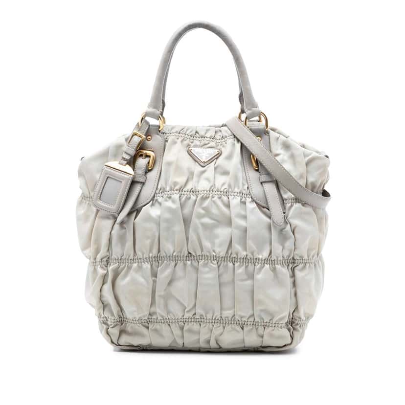 Prada Tessuto Gaufre Satchel Grey Very good condition - Front View