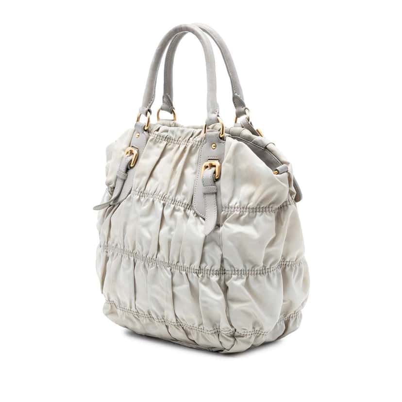 Prada Tessuto Gaufre Satchel Grey Very good condition - Back View