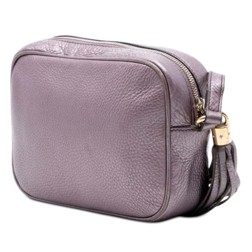 Gucci Metallic Leather Soho Disco Crossbody Purple Leather Very good condition - Back View