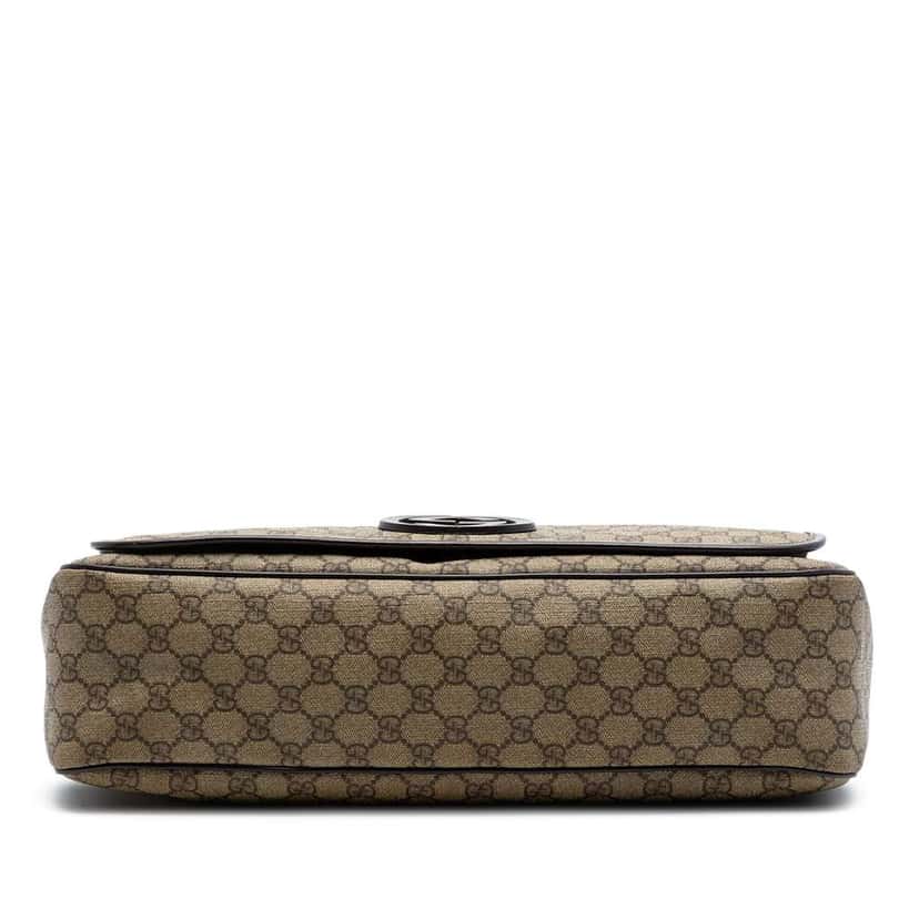 Gucci Large GG Supreme Interlocking G Messenger Bag Beige Canvas Very good condition - Inside View