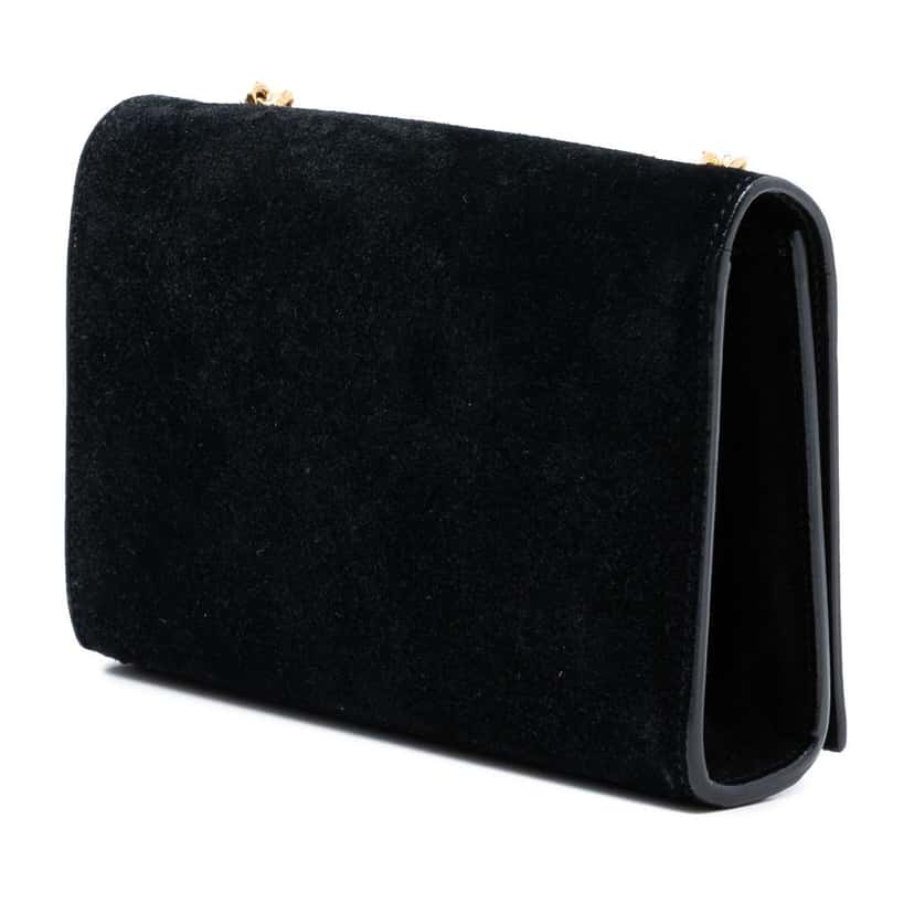 Saint Laurent Small Suede Monogram Kate Tassel Crossbody Black Leather Very good condition - Back View