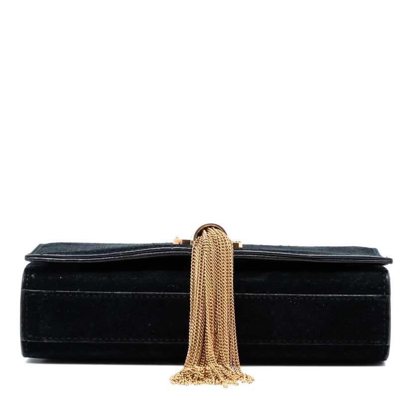Saint Laurent Small Suede Monogram Kate Tassel Crossbody Black Leather Very good condition - Inside View