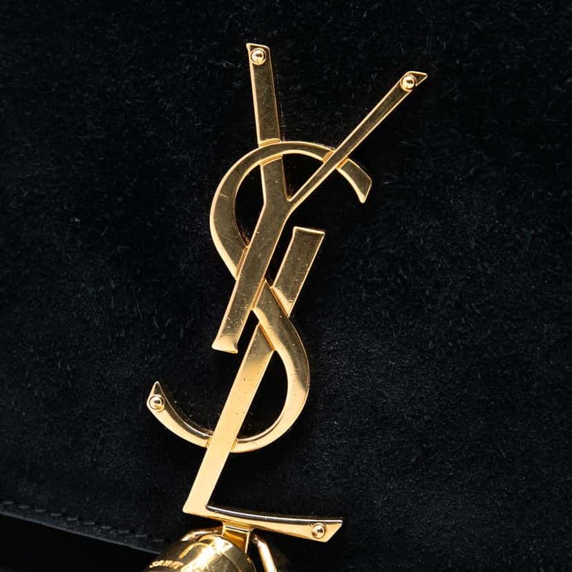Saint Laurent Small Suede Monogram Kate Tassel Crossbody Black Leather Very good condition - Box View
