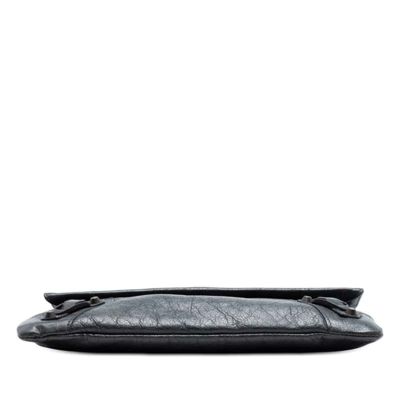 Balenciaga Chevre Motocross Classic Envelope Clutch with Strap Grey Leather Very good condition - Inside View